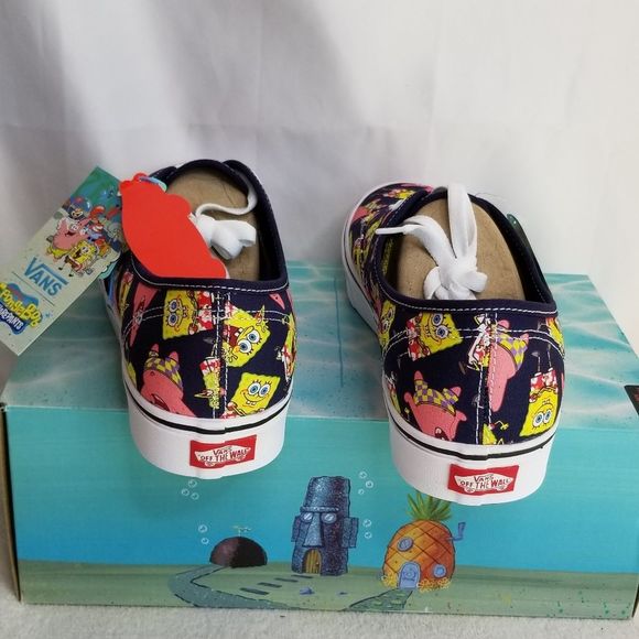 Van's Authentic Comfycush Spongebob Alohabob Sneaker Shoes Sz 10 New - Picture 7 of 7